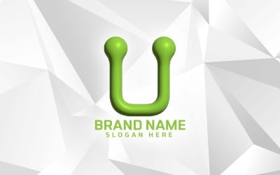 3D Inflate Software Brand U-logotyp Design