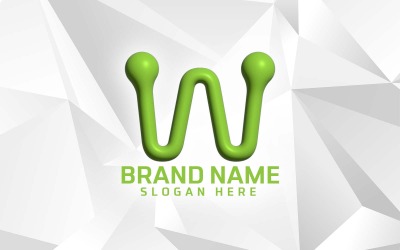 3D Inflate Software Brand W logotyp Design