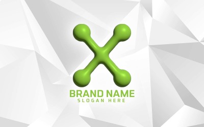 3D Opblazen Software Merk X logo-ontwerp