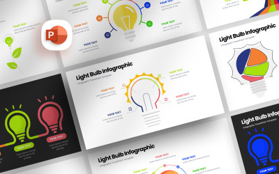 Modello di presentazione infografica lampadina