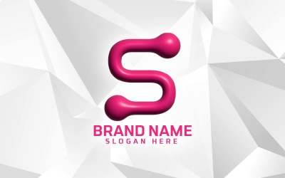 Progettazione del logo del marchio S del software di gonfiaggio 3D