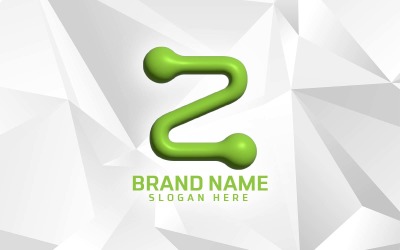 Progettazione del logo del marchio Z del software di gonfiaggio 3D