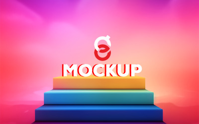 3D Gradient Stage Mockup Design