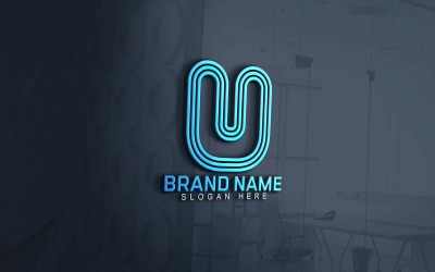 Design de logotipo U para web e aplicativo