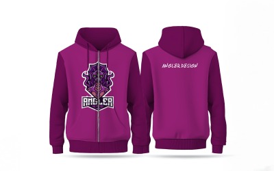 Hoodie Zipper Front &amp;amp; Back PSD Mockup Template