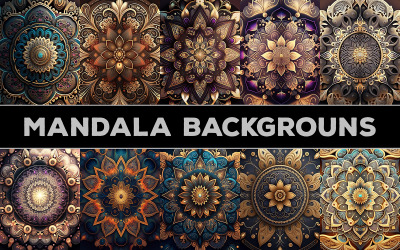 10 luxe Mandala-achtergrondbundel