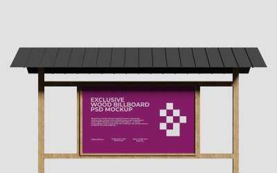 Wood Sign Billboard PSD Mockup