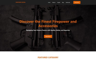 Firepower Centra - Modèle de page de destination de magasin d&amp;#39;armes premium