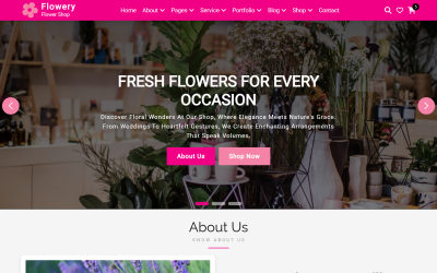 Flowery - HTML5 шаблон сайта цветочного магазина