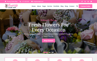 Flowery – HTML5-шаблон веб-сайту «Квітковий магазин».