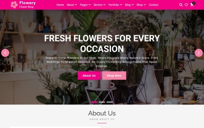Flowery - Plantilla de sitio web HTML5 para tienda de flores