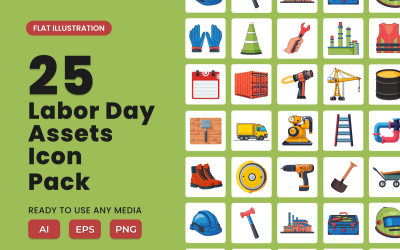 Labour Day 2D Icon Illustration Set Vol 3