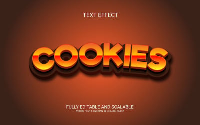 Design del modello effetto testo 3D vettoriale modificabile per cookie