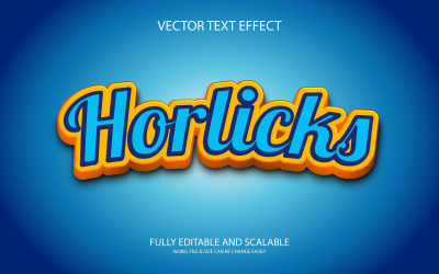 Horlics 3D vektor Eps Text effekt malldesign