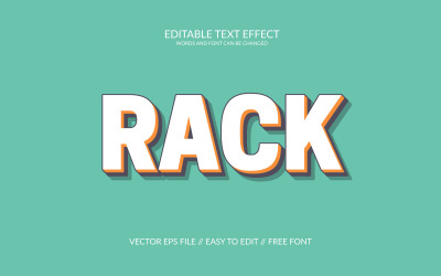 Rack helt 3D-redigerbar vektor Eps-texteffektmalldesign
