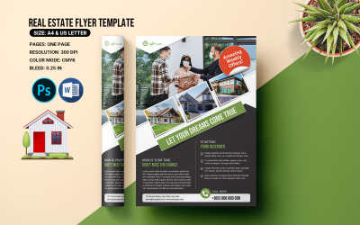 Real Estate Company Flyer Template. word &amp;amp; psd