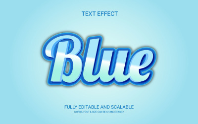 Синий редактируемый векторный текстовый эффект Eps