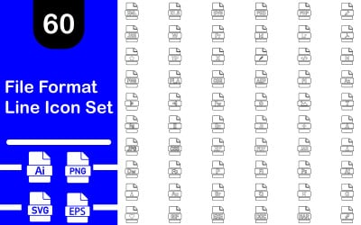 File Format Line Icon Set