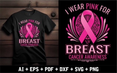 Jag bär rosa för bröstcancermedvetenhet