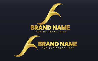 Luksusowa litera f Złoty monogram Logo szablon-tożsamość marki