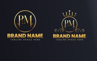 Luxury Letter RM Gold Monogram Logo Template Brand Identity