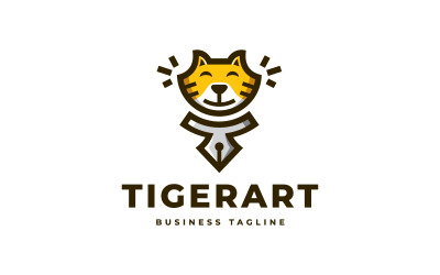 Modèle de logo créatif d&amp;#39;art de tigre