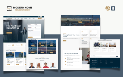 Modern Home - Real Estate Services &amp;amp; Agent WordPress Theme
