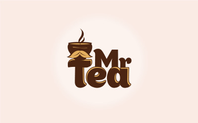 Mr Tea Café och restauranglogodesign