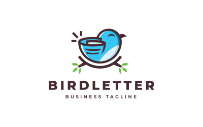 Plantilla de logotipo de letra de pájaro