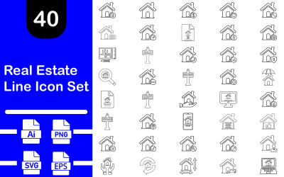 Real Estate Outline Icon Set