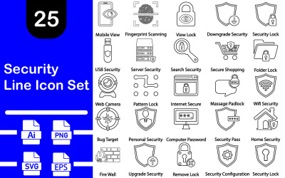Sicherheitsumriss-Icon-Paket