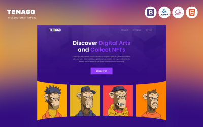 Temago - modelo de bootstrap de página de destino html5 nft