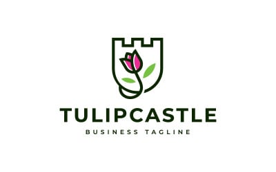 Tulp kasteel Logo sjabloon
