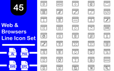 Webb &amp;amp; webbläsare Outline Icon Pack