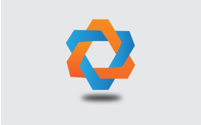 Enkel polygon logotyp designmall