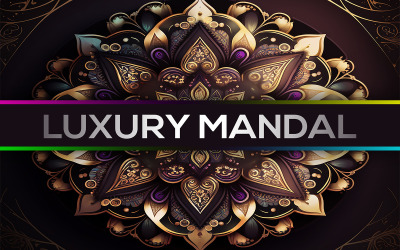 Fondo de mandala de lujo dorado y morado