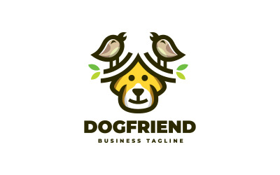 Hund vänner logotyp mall