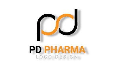 Logotipo de carta PD e modelo de logotipo multifuncional