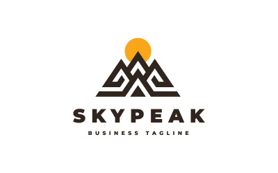 Plantilla de logotipo de montaña pico