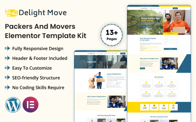 Delight Move – Packers And Movers Elementor-Vorlagenkit