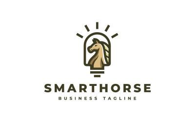 Plantilla de logotipo de caballo inteligente