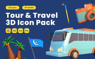 Tour und Reisen 3D Icon Pack Band 3