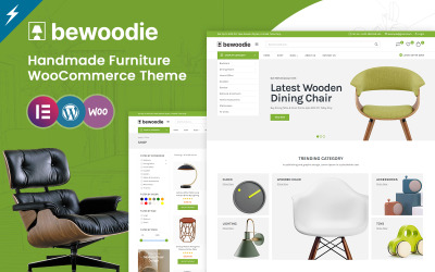 Bewoodie - 家具、装饰和手工艺品商店 WooCommerce Elementor 主题