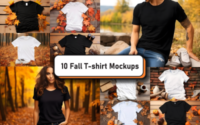 Herfst herfst T-shirt mockupbundel