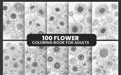 Libro da colorare per adulti Fiori per Kdp