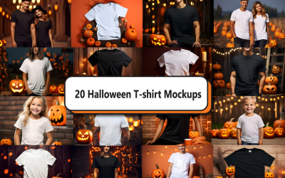 Набор макетов футболок на Хэллоуин