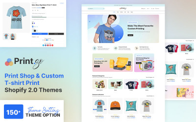 Printgo - Loja de impressão e impressão de camisetas Moda Multiuso Shopify 2.0 Tema responsivo