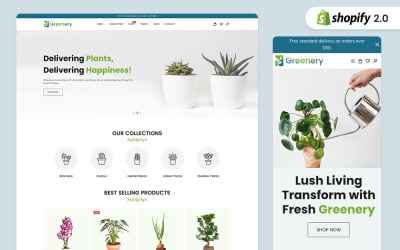 Zieleń — motyw Shopify dotyczący ogrodnictwa i roślin doniczkowych