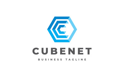 Cubenet - bokstaven C-logotypmall