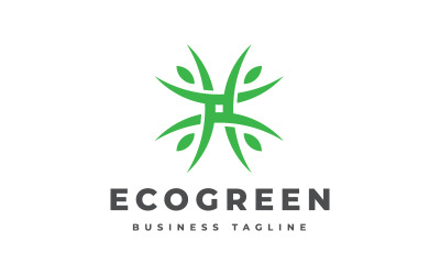 Glückliche grüne Logo-Vorlage